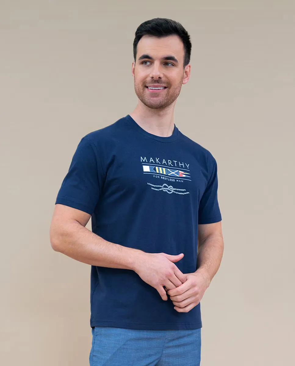 

Мужская пижама с шортами и футболкой с короткими рукавами Makarthy, темно-синий