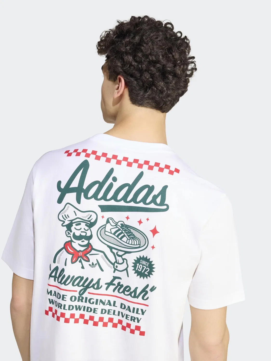 Футболка свободная Graphic Pizza 20 adidas, белый — фото 2
