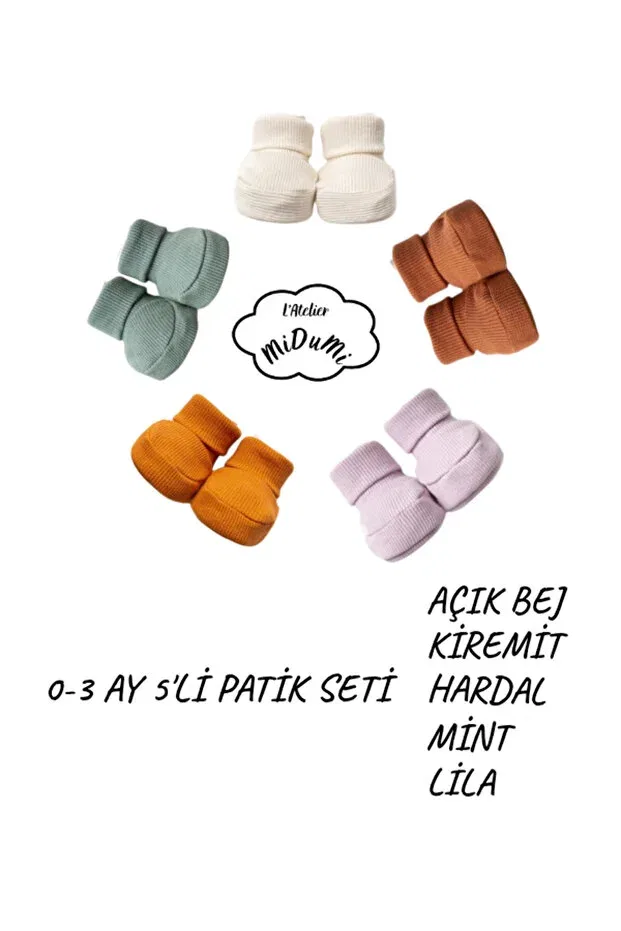 Детские пинетки с принтом набор 5 пар Latelier Midumi, Multicolor