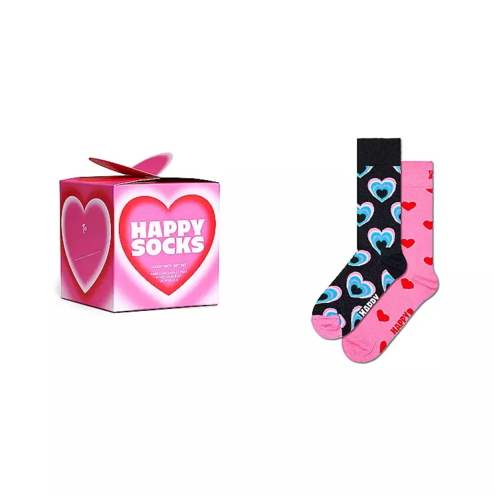 

Носки Happy Valentine’s gift set crew 2 pairs, розовый/черный