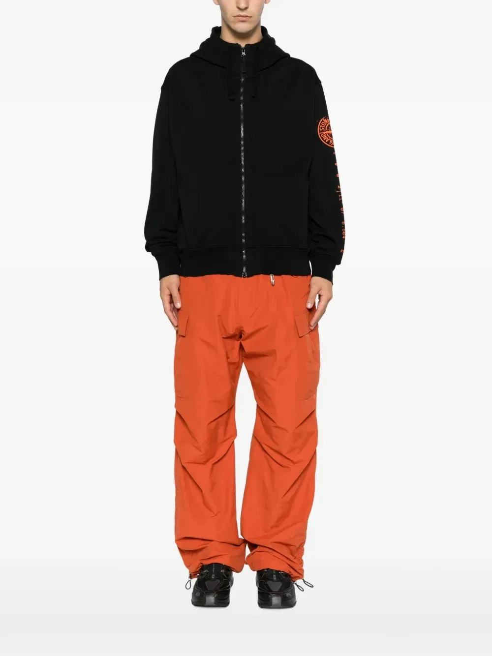 Толстовка на молнии с логотипом Stone Island, черный — фото 3
