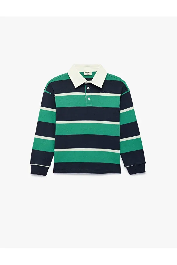 Детское худи для мальчиков с принтом Koton, Green Striped