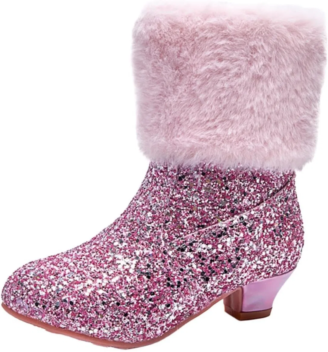 Детские сапоги для девочек с блестками Ctreela, Pink
