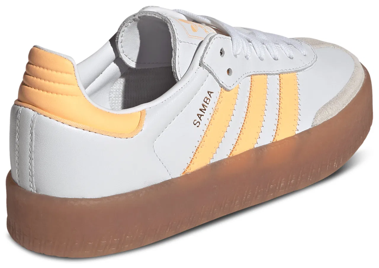 Кроссовки для девочек Sambae Adidas, цвет Ftwr White/Acid Orange/Gold Met — фото 3