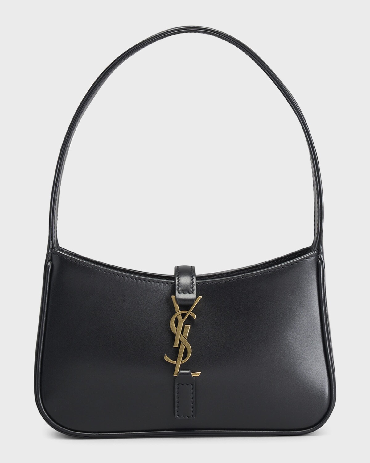 

Мини-сумка-хобо Le 5 A 7 из телячьей кожи Saint Laurent, черный