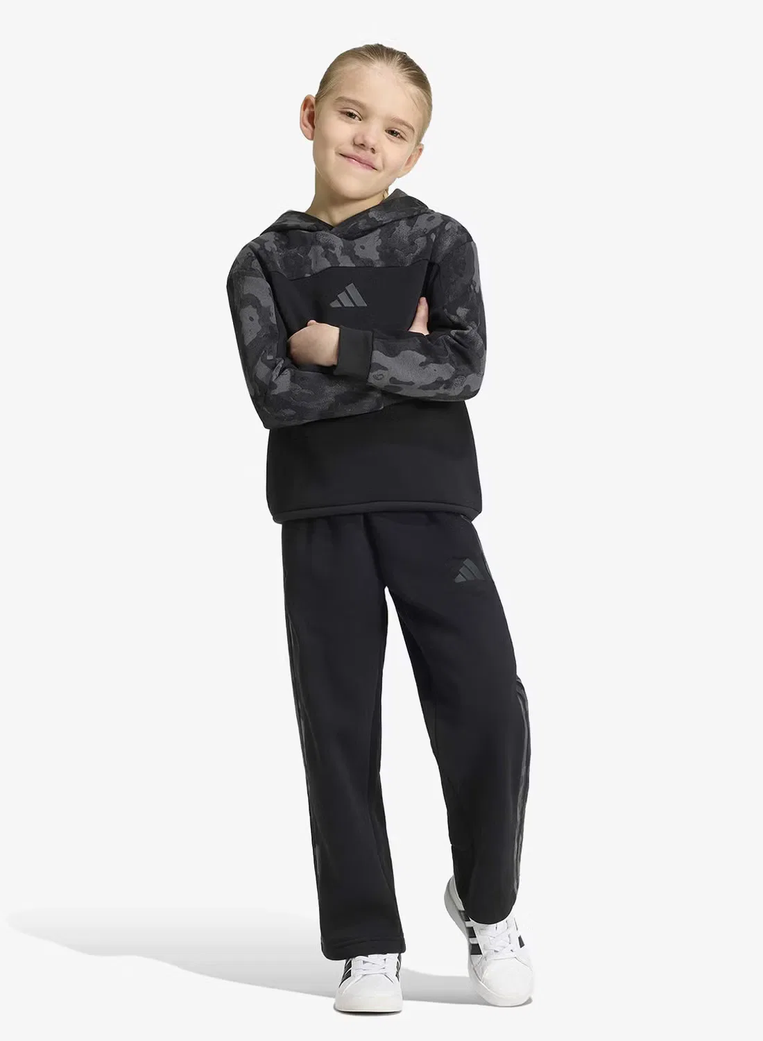 Комплект из футера с капюшоном Seasonal Essentials Adidas, черный — фото 3