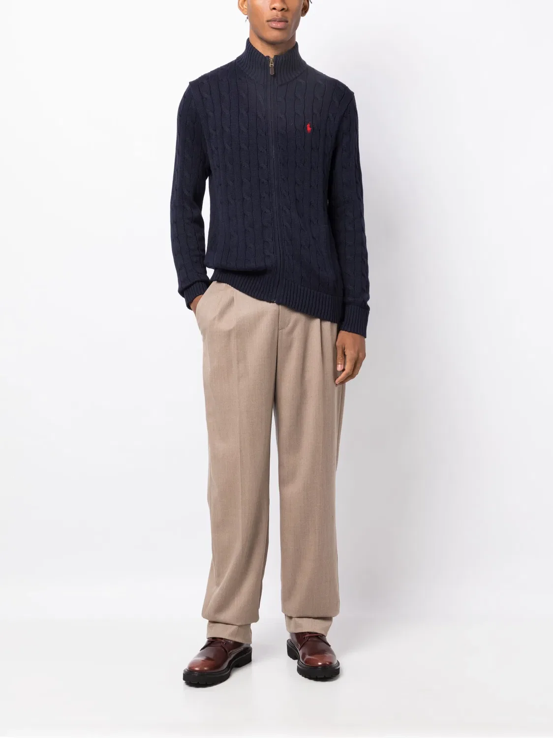 Кашемировый кардиган темно-синего цвета Polo Ralph Lauren, темно-синий — фото 2