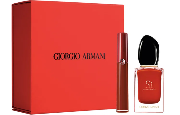 Женский подарочный набор с помадой и парфюмом Red Beloved, GIORGIO ARMANI, Red