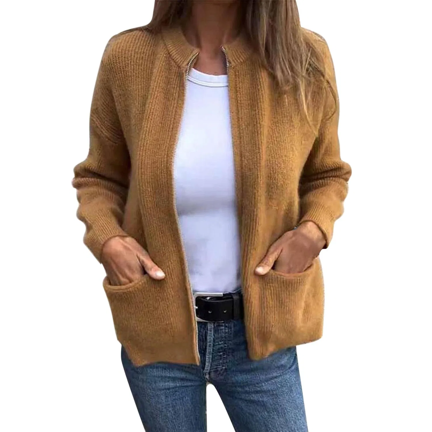 Женское длинное пальто с длинным рукавом, Colore: Arancione
