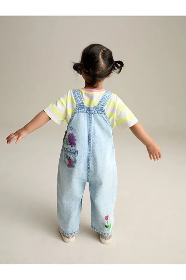 Детский комбинезон для девочек джинсовый с принтом Next Baby, Multicolor — фото 3