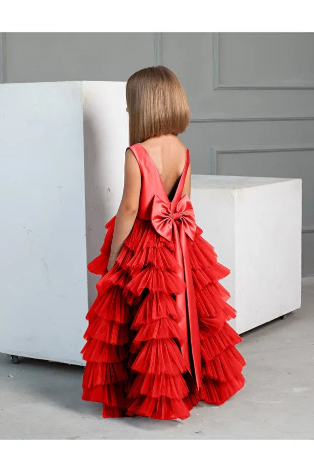 Детское платье для девочек с длинным рукавом Design Asel Kids, Red
