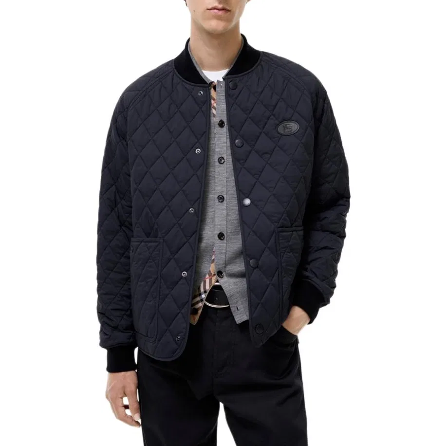 Мужская куртка-пуховик с бейсбольным воротником Marine Blue Burberry — фото 3