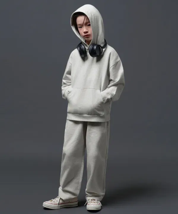 Сет из оверсайз худи и джоггеров, Musinsa Standard Kids, овсяный