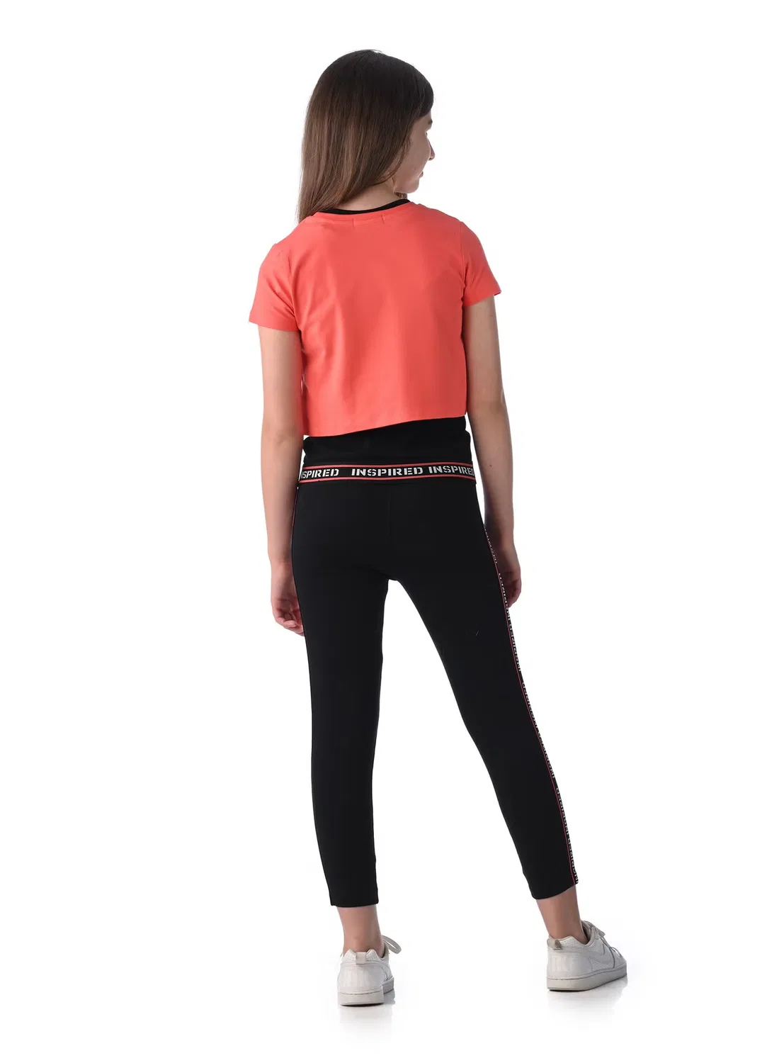 Комплект спортивный с принтом Athleisure Victor And Jane, коралловый-черный — фото 3