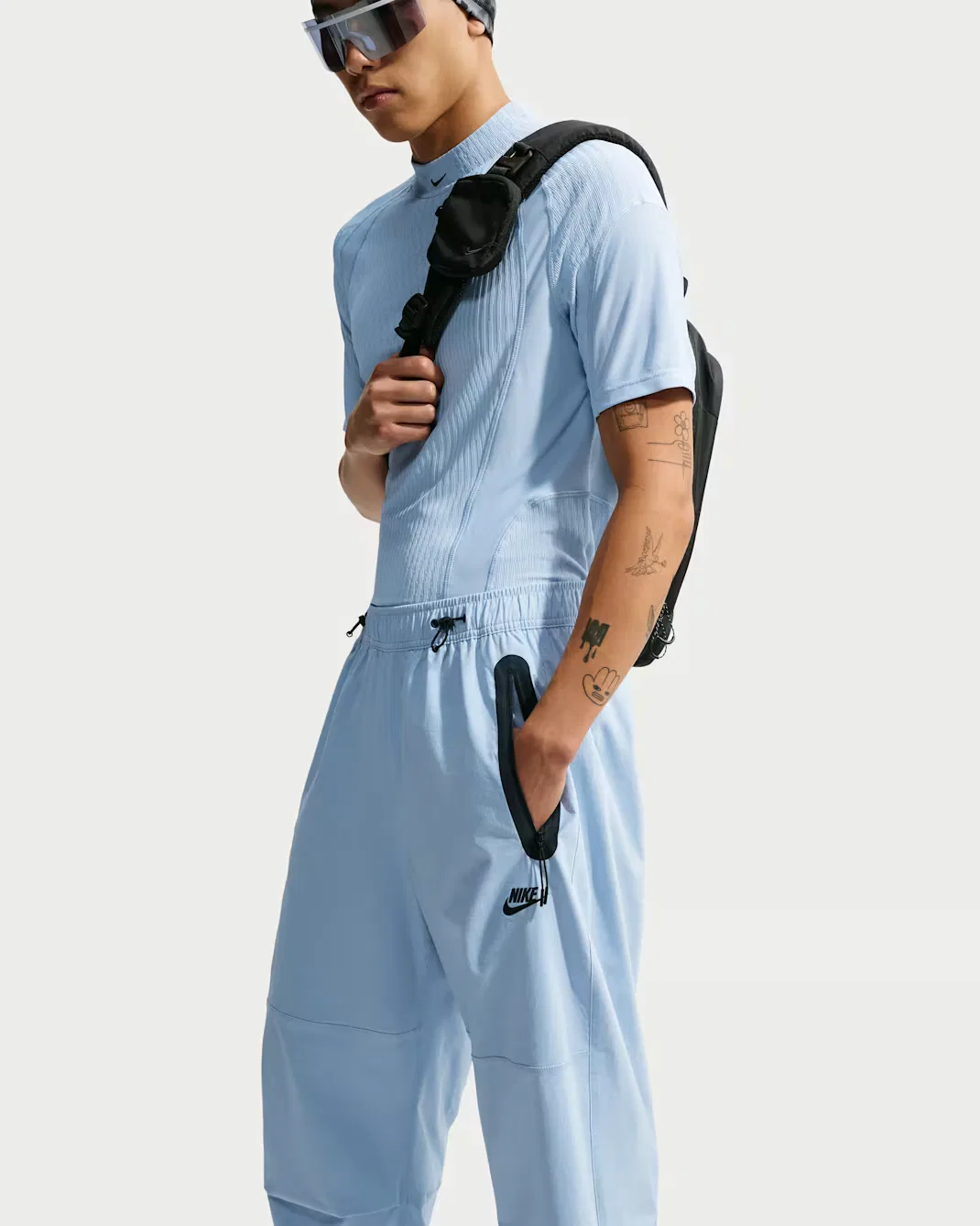 Мужские брюки из ткани Dri-FIT Nike Tech, Light Armory Blue/Light Armory Blue/Black — фото 4