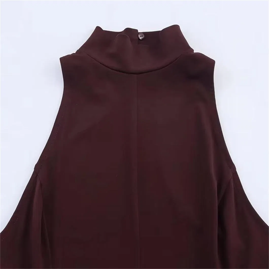 Женское элегантное платье макси с открытой спиной A-силуэта, Wine Red — фото 4