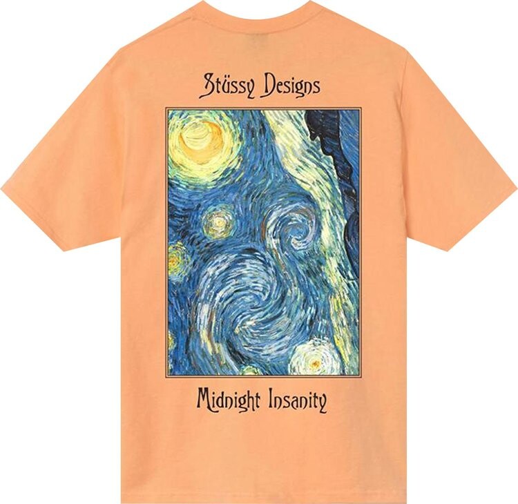 Футболка Stussy Midnight Insanity Tee 'Peach', оранжевый — фото 3