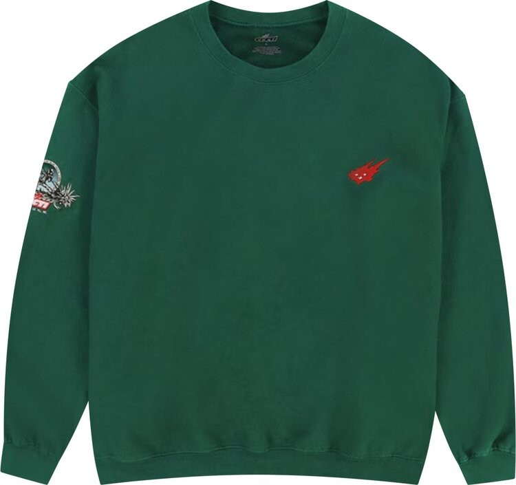 

Толстовка Cactus Jack by Travis Scott Cacti Icon Heritage Crewneck 'Forest Green', зеленый