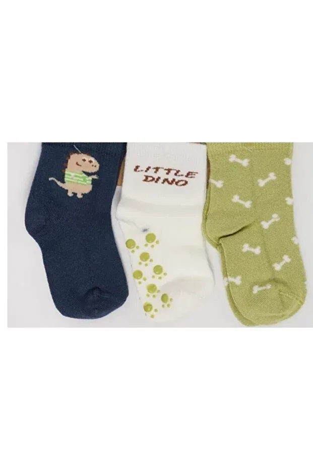 Детские носки для новорожденных хлопковые 3 пары Petit Minou, Green