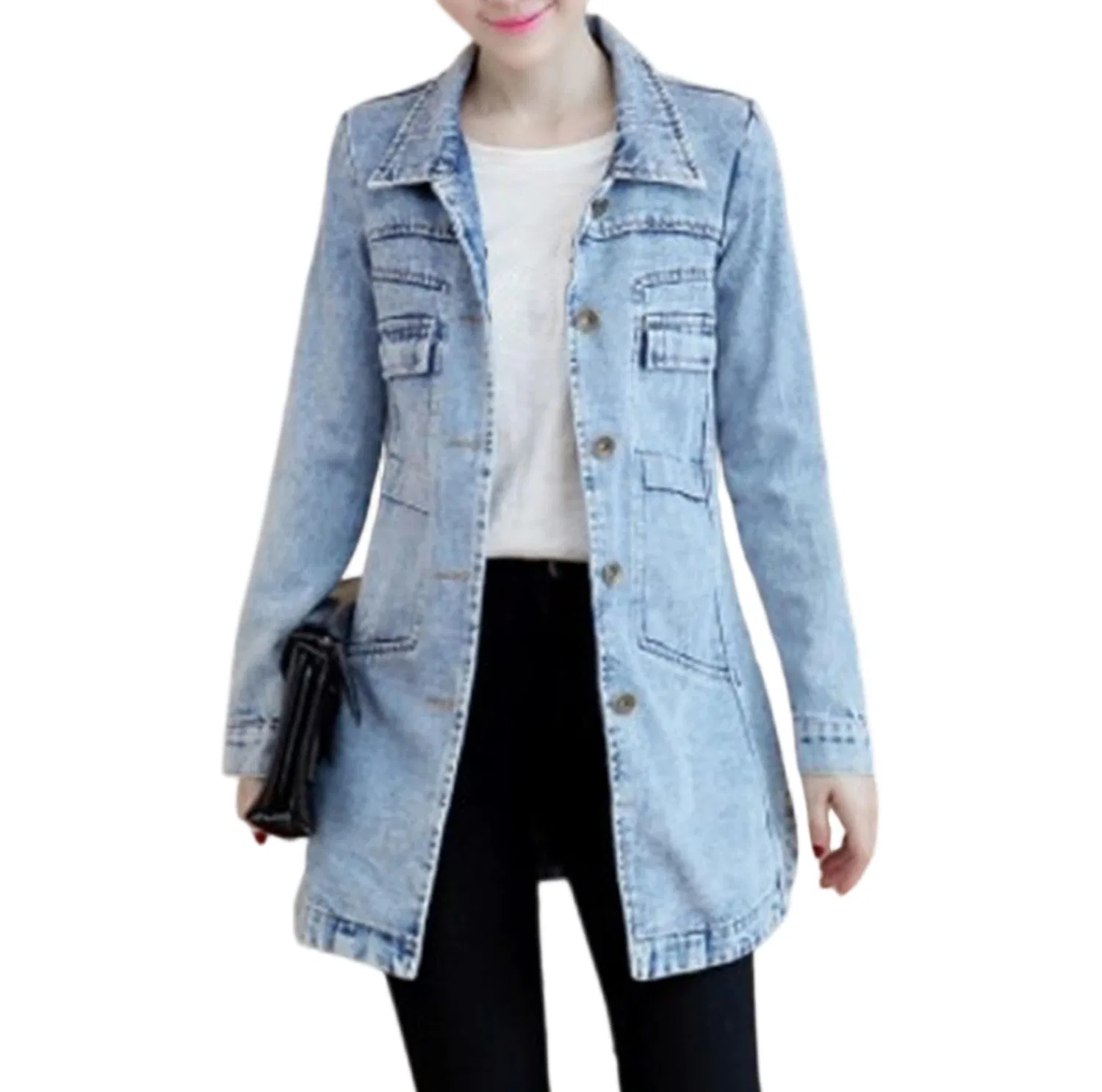 Женская джинсовая куртка с потертостями Retro Jeans Outfits, Azzurro chiaro