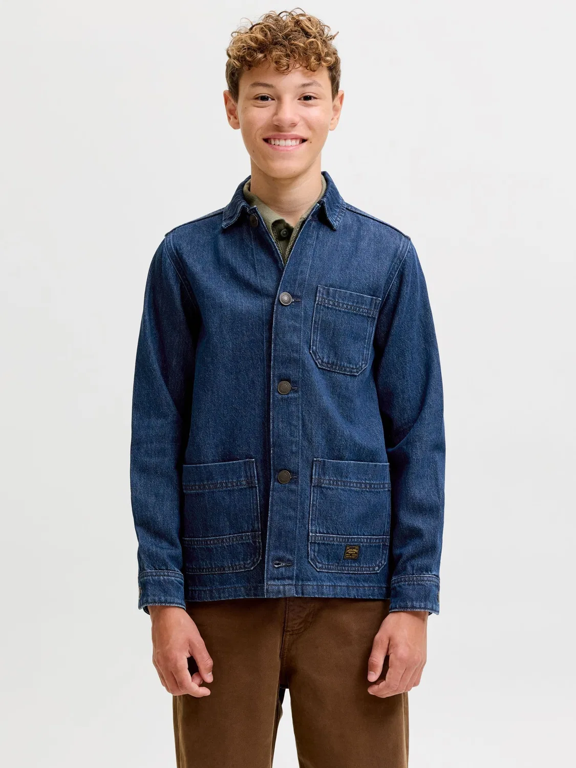 Рубашка джинсовая с длинным рукавом Jack & Jones Junior, синий — фото 3