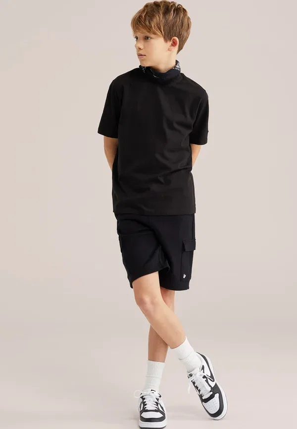 Футболка хлопковая Basic T-shirt We Fashion Black, 2-pack, черный