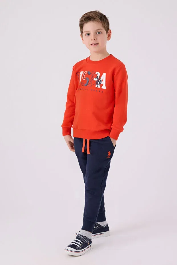 Детский спортивный комплект для мальчиков с принтом U.S. Polo Assn., Orange
