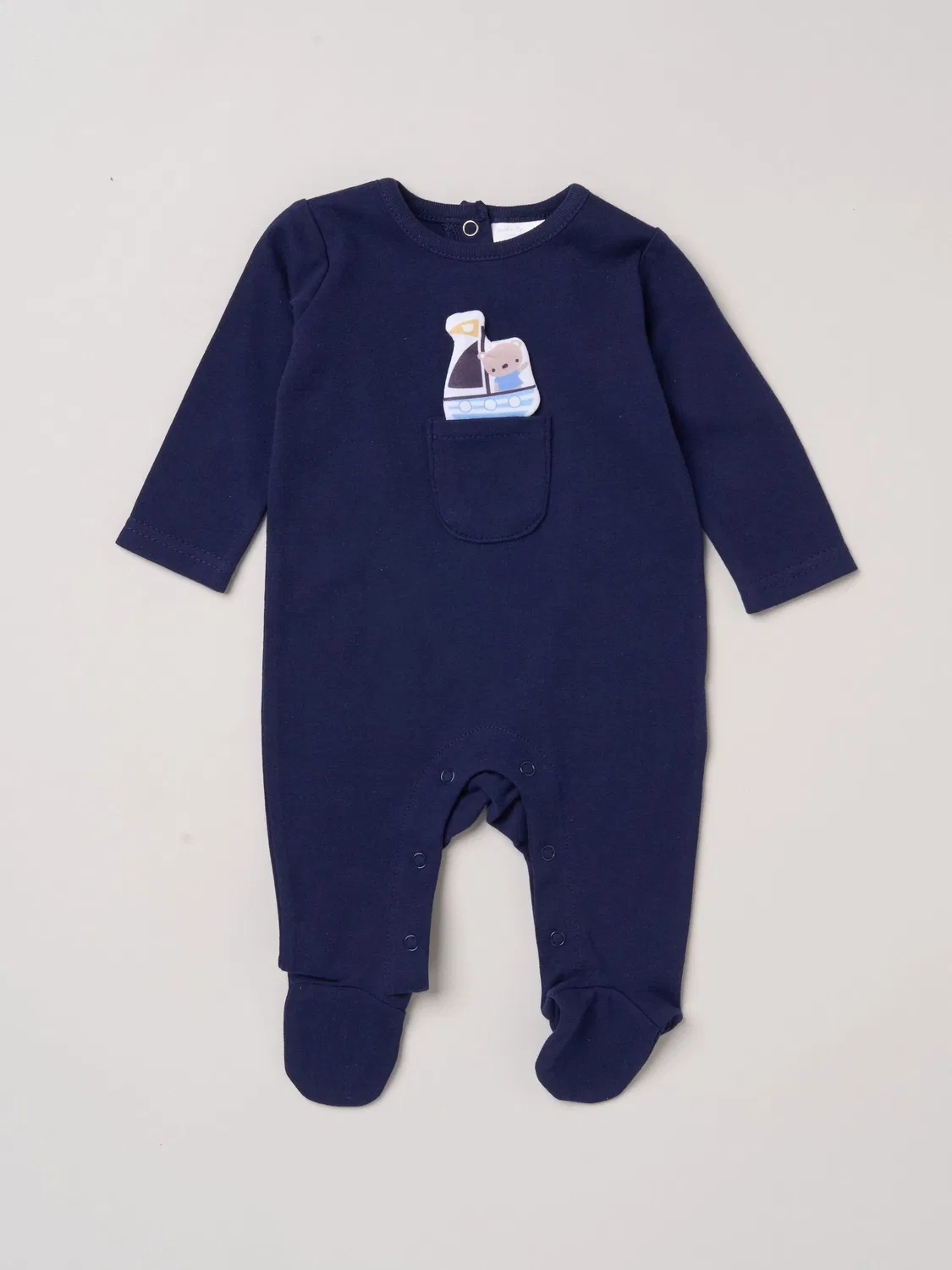 Боди-спальный мешок с аппликацией медведя и облаком Rock-A-Bye Baby Boutique, синий — фото 2