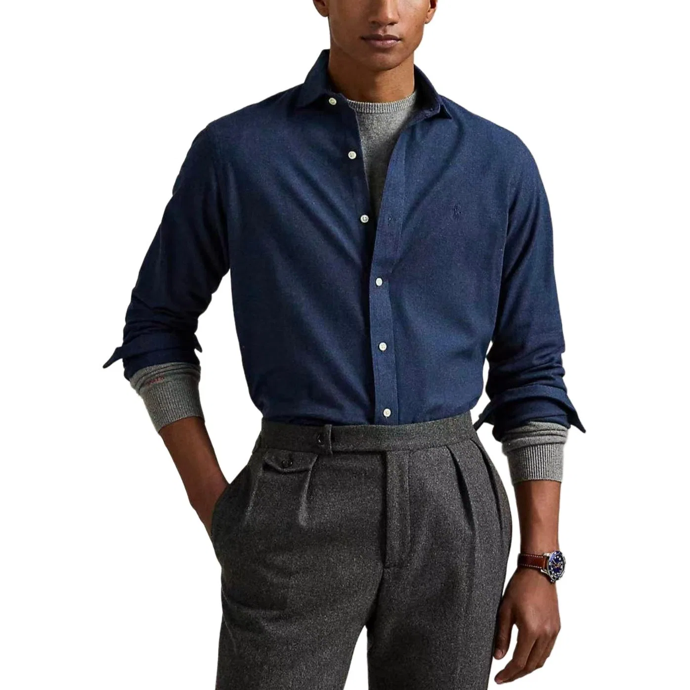Рубашка с отложным воротником, прямой крой, Polo Ralph Lauren, Blue
