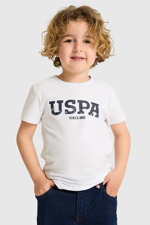 Детская хлопковое футболка для мальчиков U.S. Polo Assn., White