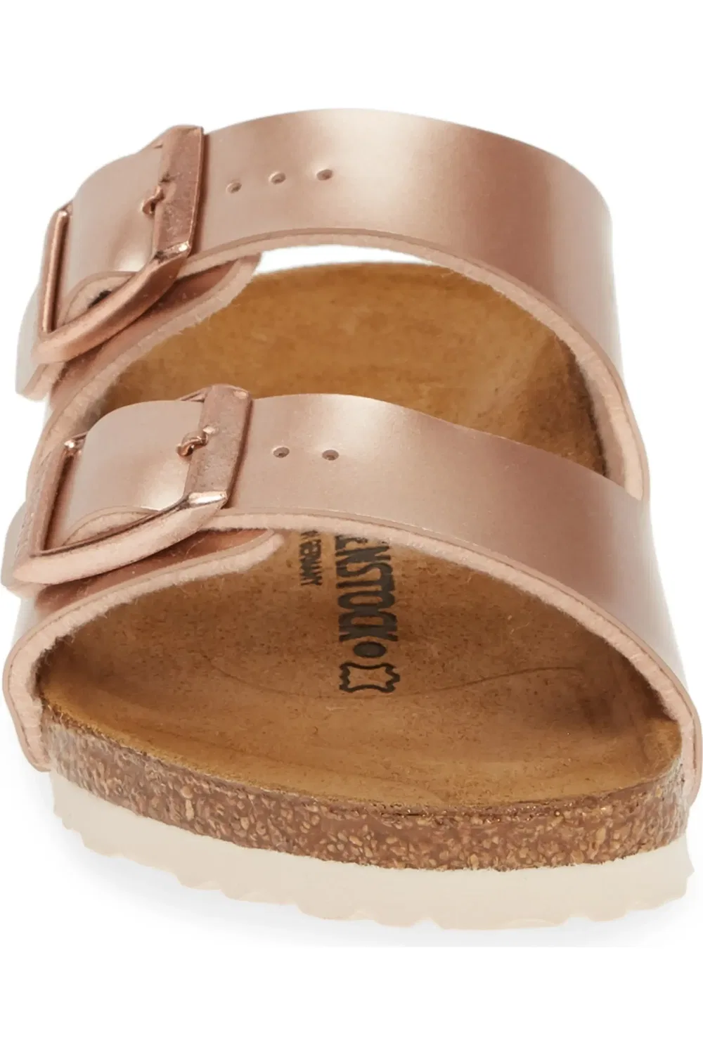 Сандалии детские металлик на пробковой подошве Arizona Birkenstock, коричневый — фото 4