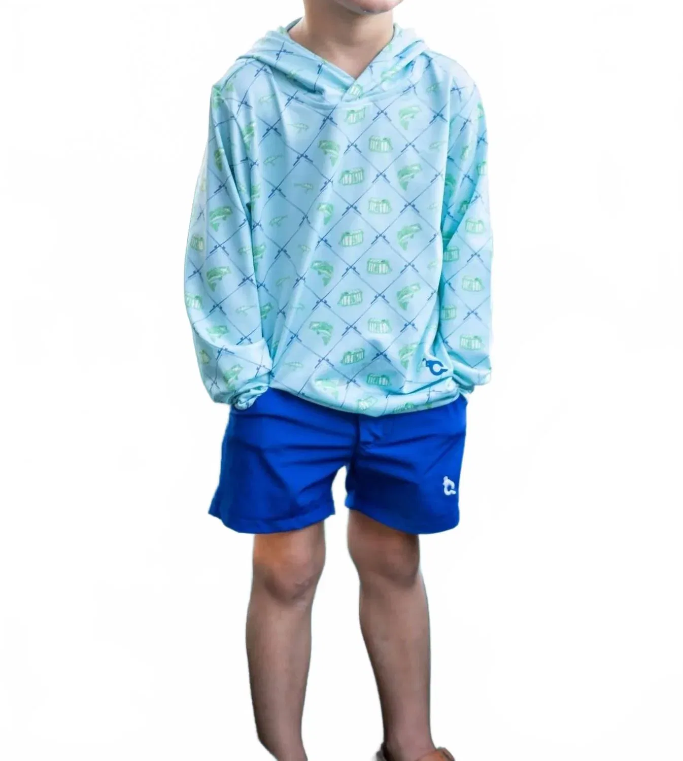 Детское худи для мальчиков с капюшоном и принтом синийBlue Quail Clothing Co., зеленый