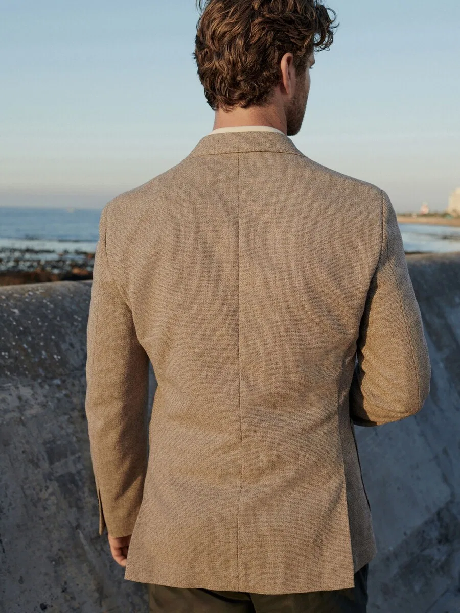 Пиджак Next Slim fit 'Nova Fides' в цвете Stone — фото 3