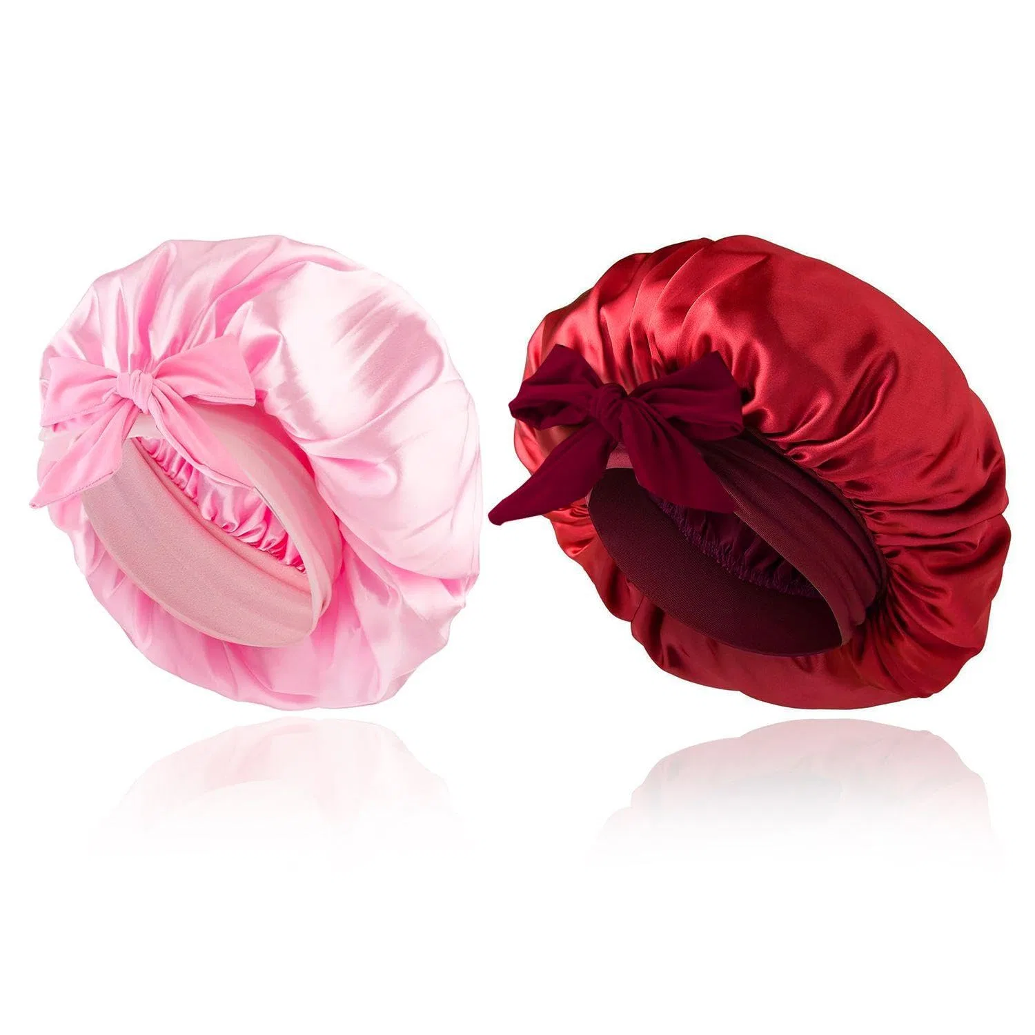 Шапочка для душа Satin Sleep Cap, 2 шт, 58 см, розовая Cwpfvqa