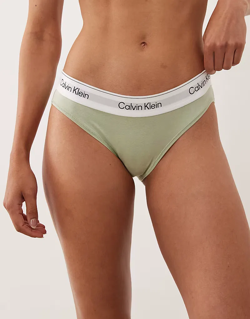 Трусики-бикини Calvin Klein Icon из хлопка и модала фисташково-зеленый