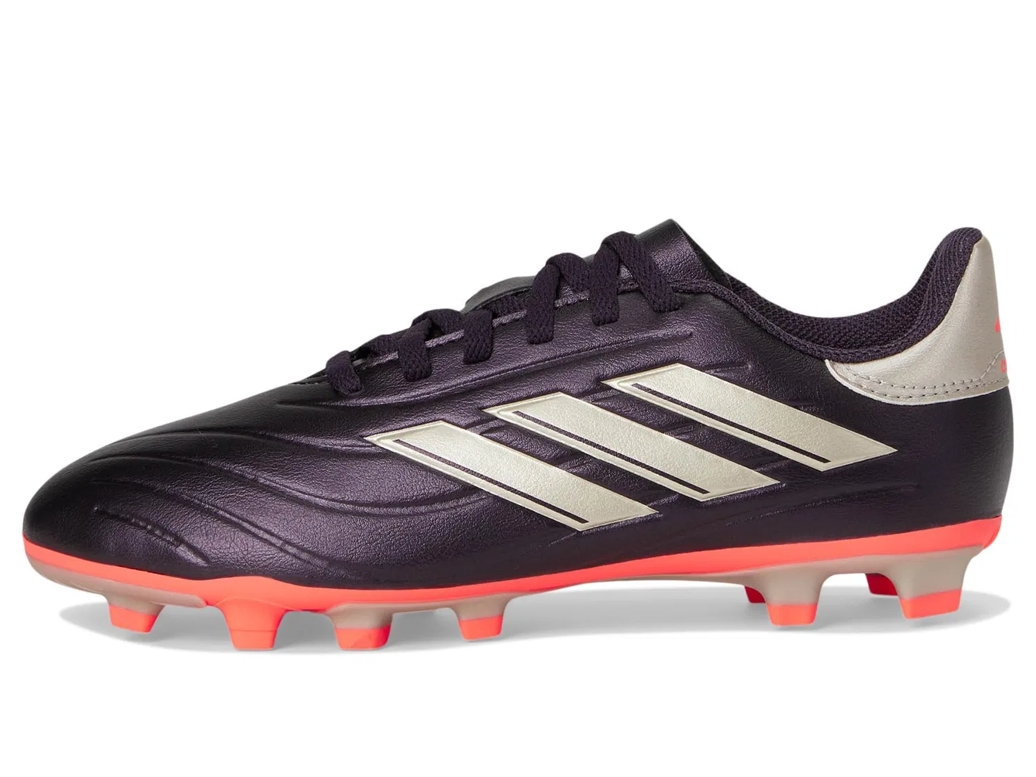 Детские футбольные бутсы с синтетической кожи Copa Pure II Club Flexible Ground Adidas, Aurora Black Platinum Metallic Turbo — фото 4