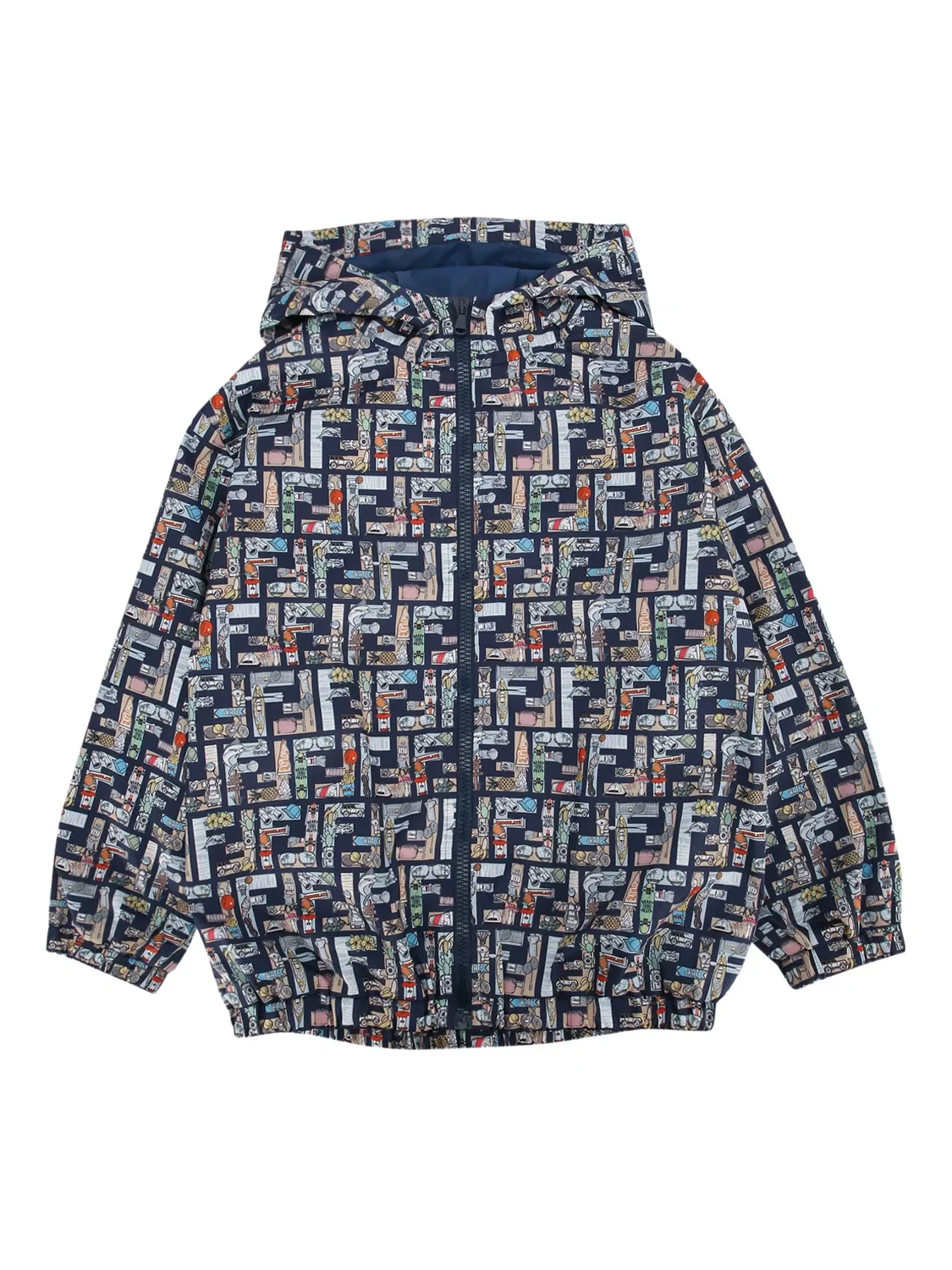 Куртка с капюшоном FENDI, синий