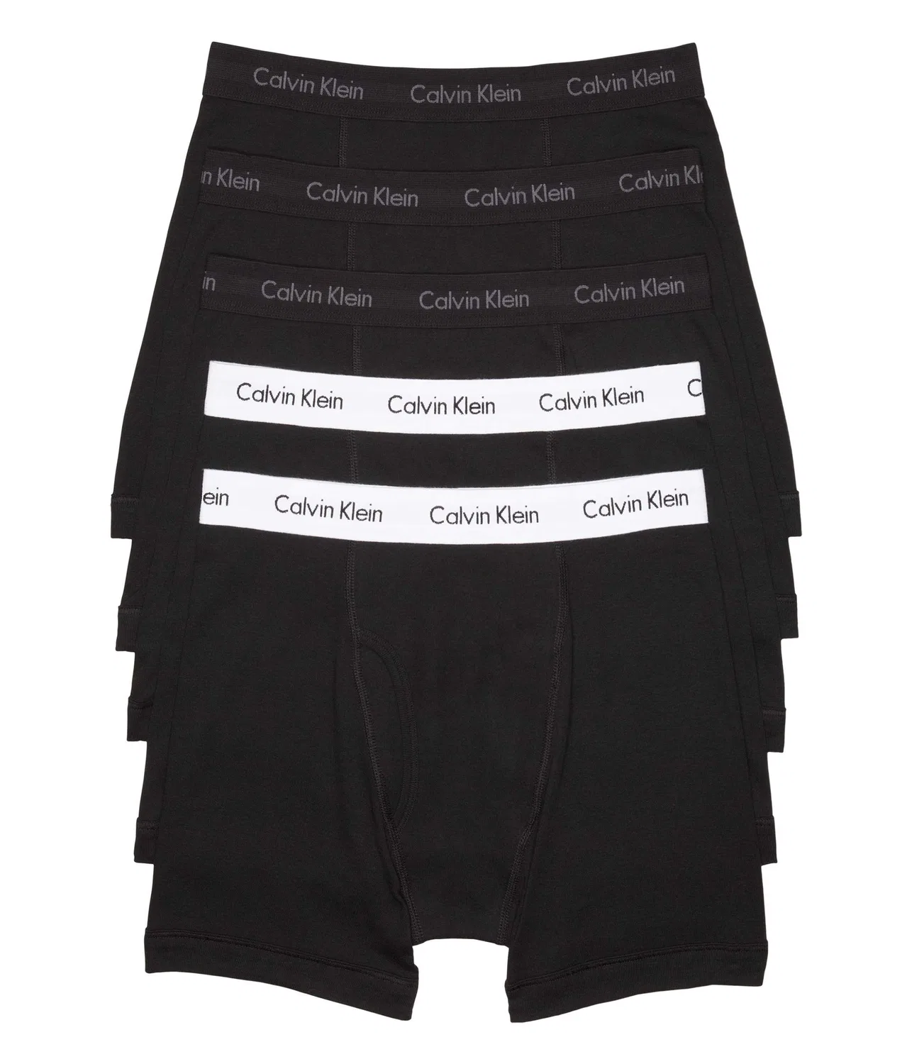Мужские боксеры хлопковые с эластаном Calvin Klein, Black, 5 Pieces