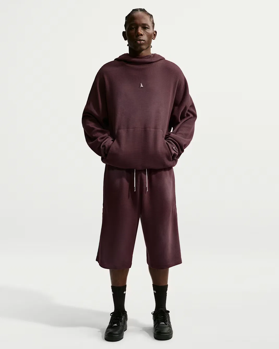 Мужская баскетбольная толстовка с капюшоном Ja Nike, Burgundy Crush — фото 4