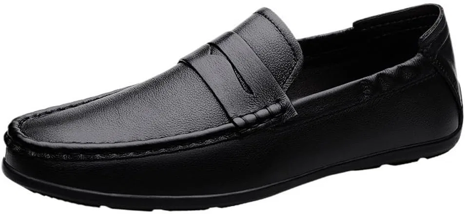 Лоферы мужские кожаные Black DHFIRUFSHLO