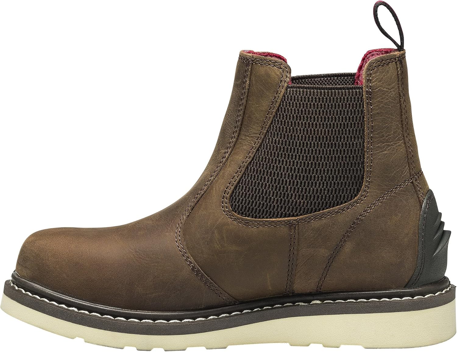 Мужские кожаные рабочие ботинки FSI FOOTWEAR SPECIALTIES INTERNATIONAL на танкетке 15 см, с мягким носком, водонепроницаемые, устойчивые к проколам, коричневый — фото 3
