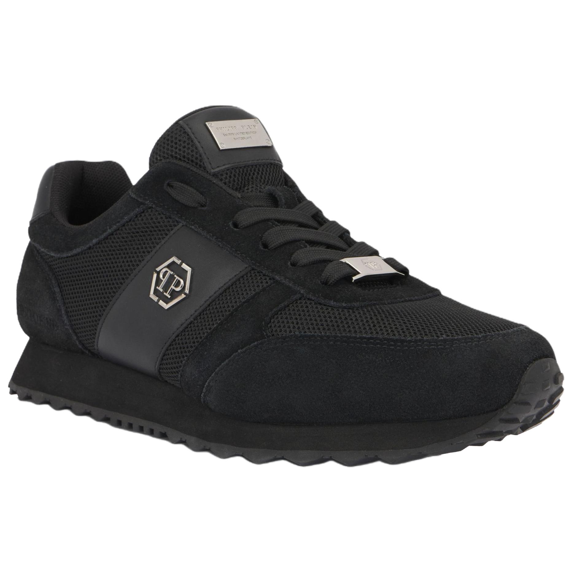 PHILIPP PLEIN Кроссовки Casual Low Top из коровьей кожи Unisex Black — фото 4