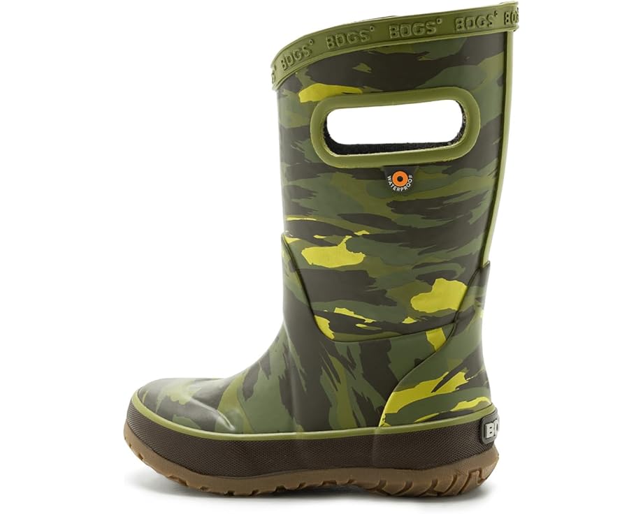 Детские резиновые сапоги Bogs Kids Rainboot Brush Camo (Little Kid/Big Kid), Green Multi — фото 4