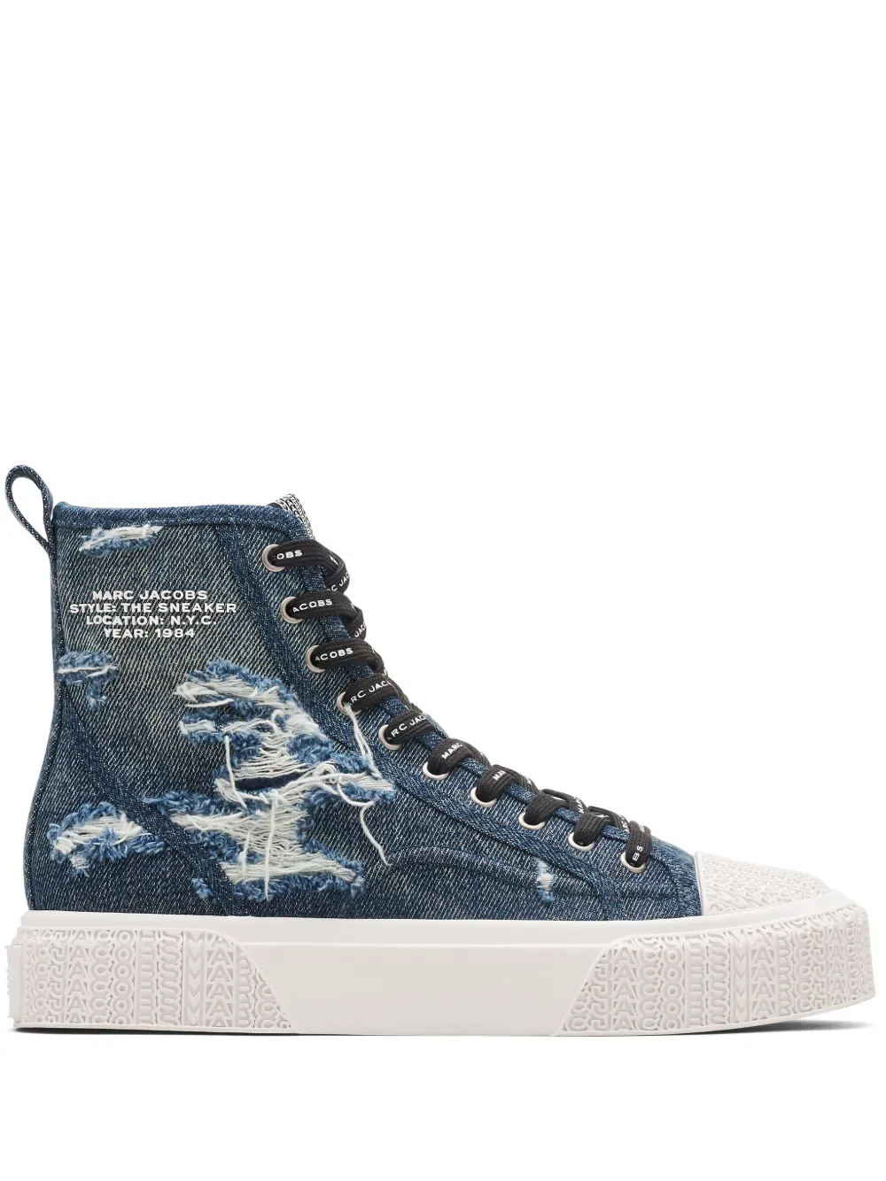 Кроссовки The Rip And Tear Denim High Top MARC JACOBS, синий