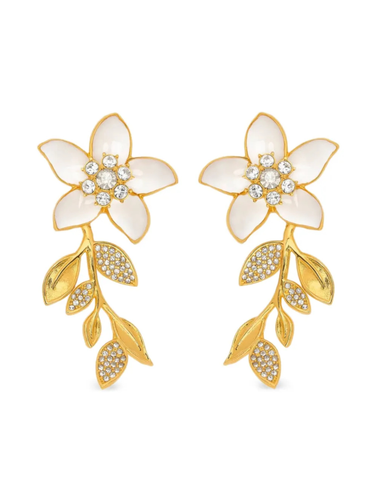 

Oscar de la Renta серьги с кристаллами, золотой