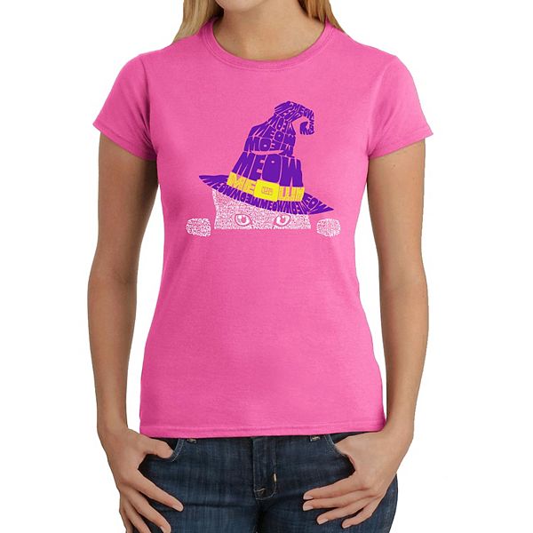 

Футболка с принтом "Peeking witch cat" для женщин La Pop Art, Pink, Розовый, Футболка с принтом "Peeking witch cat" для женщин La Pop Art, Pink