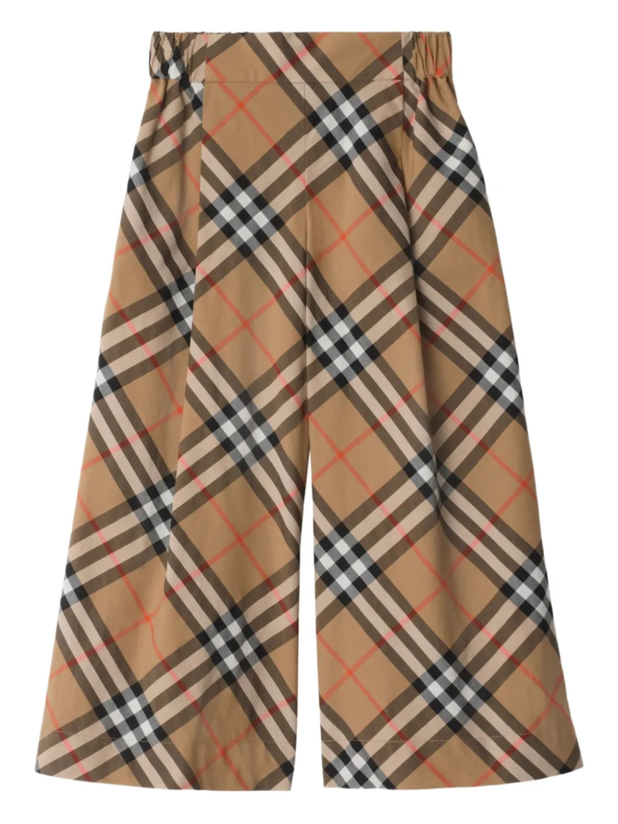 

Клетчатые хлопковые брюки Burberry Kids, коричневый