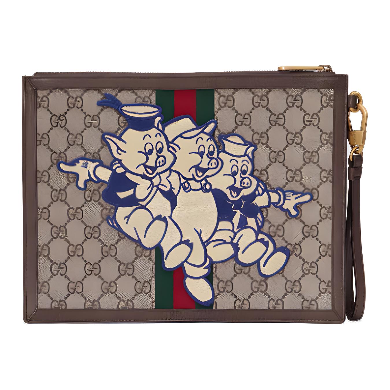 

Gucci Клатч Ophidia из канваса с кожаной отделкой, унисекс, коричневый