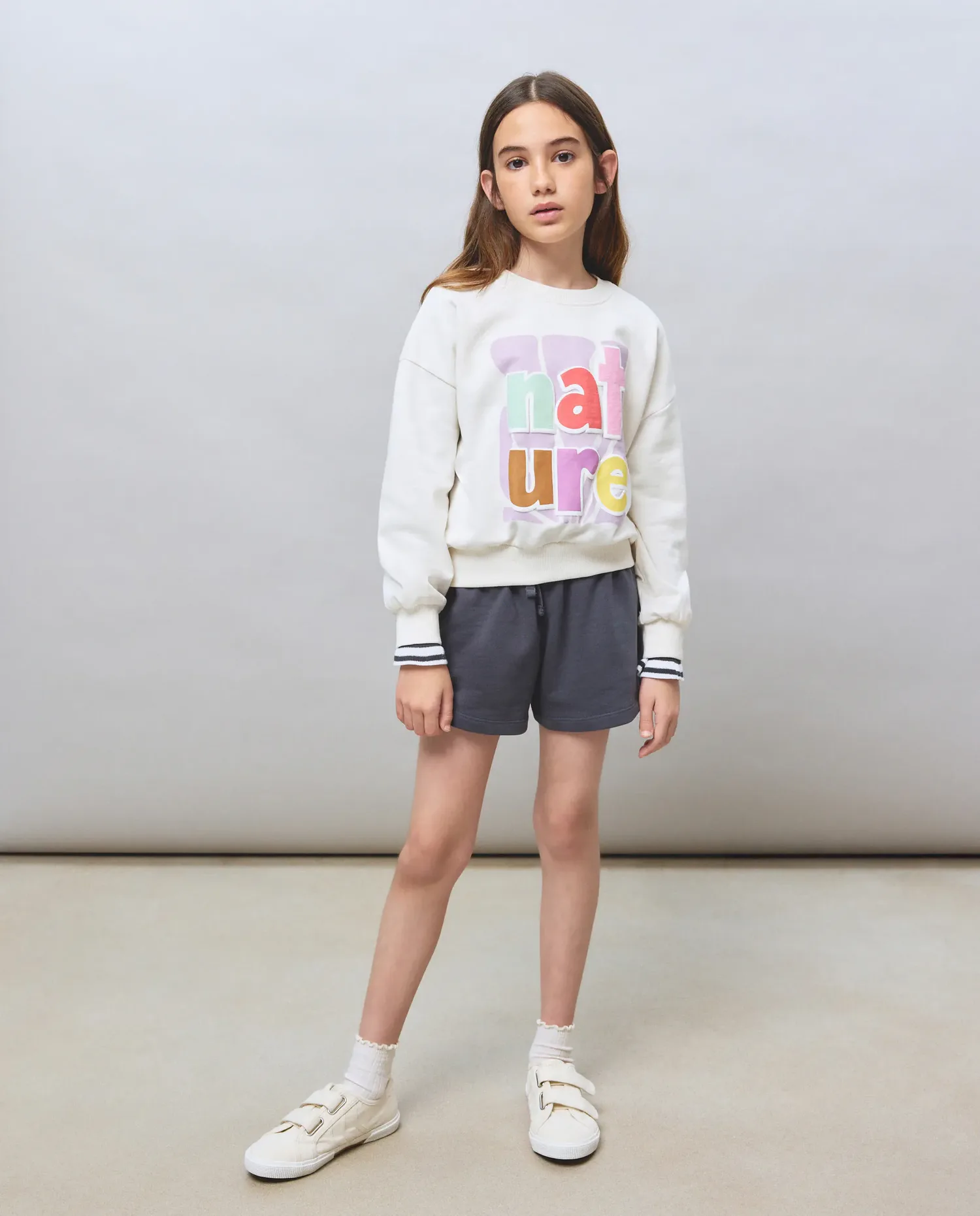Толстовка для девочки с круглым воротом без капюшона Kids El Corte Inglés, белый — фото 2