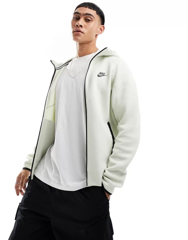 

Белоснежная худи на молнии Nike Tech Fleece, Серый, Белоснежная худи на молнии Nike Tech Fleece